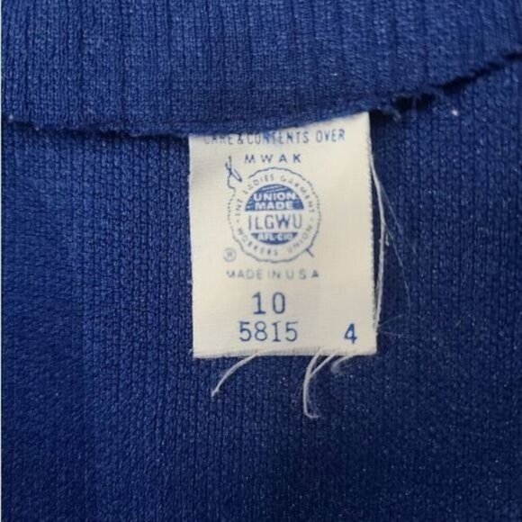 Vintage 60's 70's Navy Blue Cropped Bolero Jacket ILGWU USA made Boho Grannycore - Picture 4 of 10